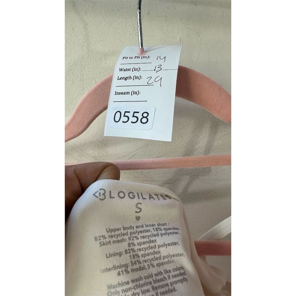 558 . Blogilates Women's White Tiered Mini Dress Size S Square Neck - Picture 4 of 4